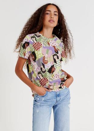 Футболка с принтом pull&bear - xs, s, m, l