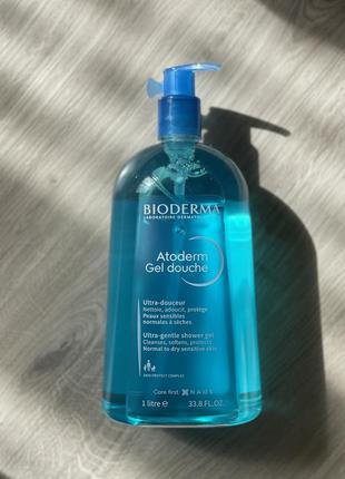 Очищаючий гель для душу биодерма атодерм bioderma atoderm gel douche1 фото