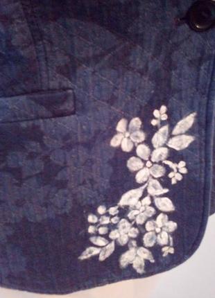 Жакет катоновый стеганный-под джинс5 фото