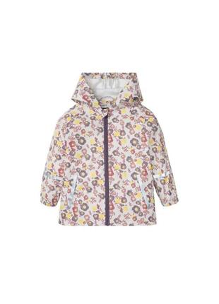 Куртка для дівчинки водонепроникна неутеплена квітковий принт lupilu р. 98/104cм