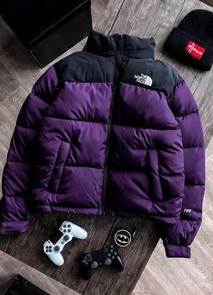 Мужская зимняя фиолетовая куртка пуховик тнф/the north face/tnf премиум качество хит сизона