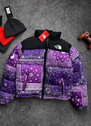 Зимняя куртка пуховик синяя с принтом тнф/the north face/tnf премиум качество хит сизона