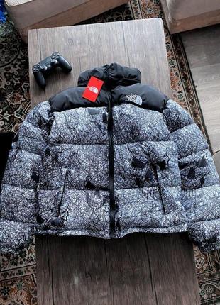 Зимняя куртка пуховик черная с принтом тнф/the north face/tnf премиум качество хит сизона
