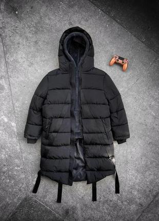 Длинная мужская черная куртка пуховик оверсайс мужской пуховик отличного качества