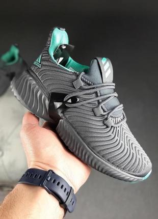 Женские летние кроссовки adidas alphabounce серые с бирюзой весение модные кроссовки адидас альфабоунс