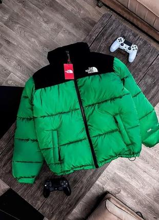 Мужская зимняя зеленая куртка пуховик тнф/the north face/tnf премиум качество хит сизона