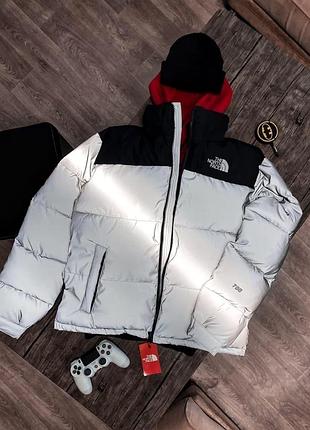 Мужская зимняя серая куртка пуховик тнф/the north face/tnf премиум качество хит сизона