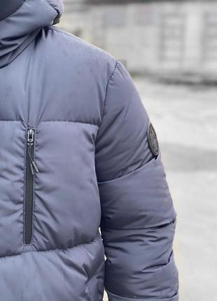 Чоловіча зимова довга сіра куртка пуховик оверсайс чоловічий пуховик відмінної якості4 фото