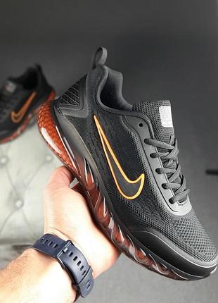 Чоловічі літні чорні з помаранчевим кросівки nike max advantage 2 модні весение кросівки найк адвантаж