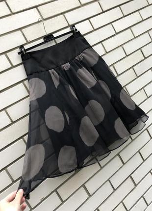 Шелковая легкая юбка в большие горохи, zara4 фото