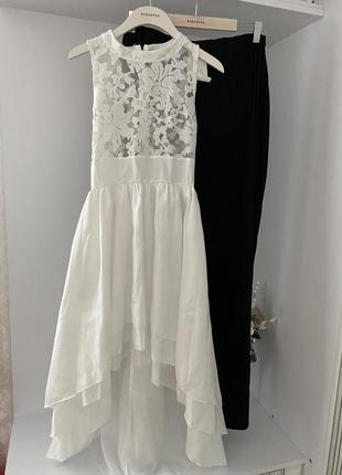 Нарядное белое платье с кружевом asos3 фото