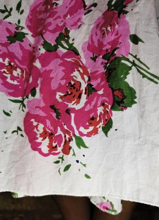 Платье коттон хлопок сарафан миди расклешенное в принт цветы розы anmol9 фото