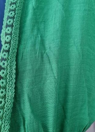 Пляжный халат зеленый - s (бюст 86см, длина 134см), 35% cotton, 65% полиэстер3 фото