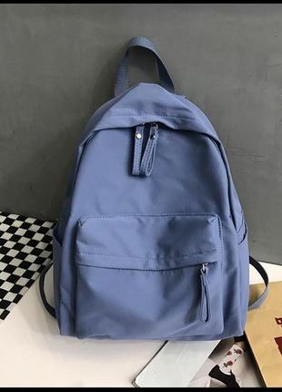 Рюкзак молодежный  мужской холщевый городской подростковый стильный синего цвета1 фото