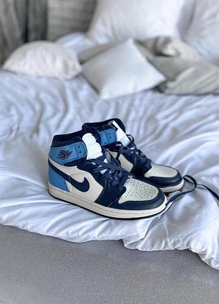 Кросівки 1 retro high patent blue toe кросівки
