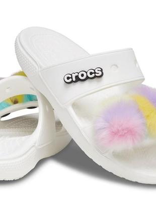 Шлепки crocs classic fur sure, w8