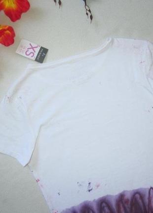 Суперовая стрейчевая хлопковая футболка акварельная абстракция primark ❣️❇️❣️4 фото