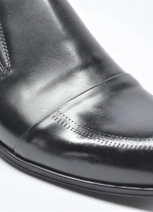 Мужские классические кожаные туфли на резинке черные l-style 13206 фото