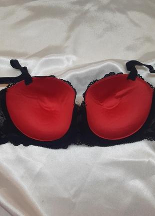 Идеальный чёрный чорний красный червоний кружевной винтажный секси сексуальный бюстгальтер лифчик с паролоновыми чашками и пушапом чашка в с вышивкой4 фото