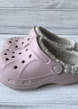 Гумові тапки теплі crocs утеплені розмір 33 оригінал шльопанці