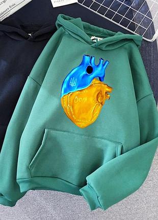 Худи. стиль oversize. ткань:трех нитка на флисе