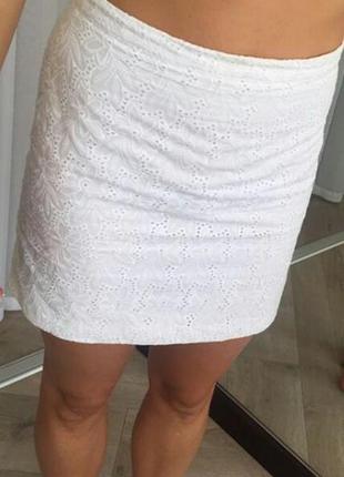 Юбка белая ажурная 42р.