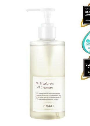 Увлажняющий гель для умывания с керамидами 200 мл hyggee ph hyaluron gel cleanser