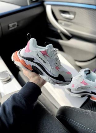 Кросівки triple s white pink кросівки8 фото