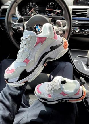 Кросівки triple s white pink кросівки2 фото