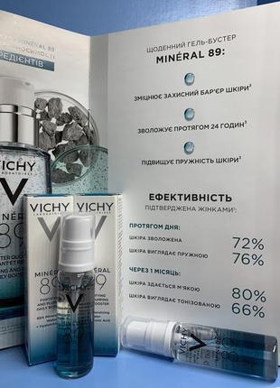Гель-бустер із гіалуроновою кислотою для пружності та зволоження шкіри обличчя Vichy mineral 89 probiotic concentrate💦2 фото