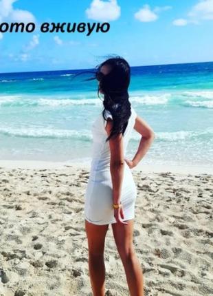 Пляжне плаття біле (трохи просвічується) - s (46р.) бюст 92см, стегна 98см, довжина 86см