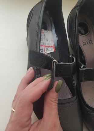 Кожаные туфли на танкетке clarks 37.5р.6 фото