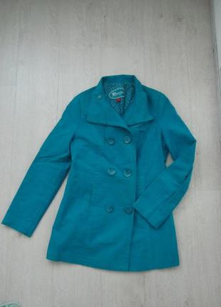 Вкорочене пальто насичено синього кольору2 фото