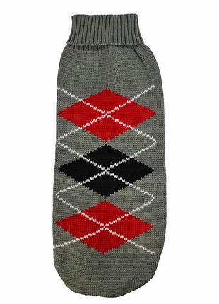 Свитер для собак taotaopets 357704 ромб grey xxl кофта