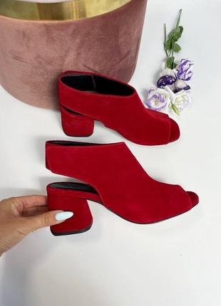 Червоні босоніжки, сабо katana натуральна замша шкіра 36-41 🔰 червоні босоніжки katana замш натуральний 36-41