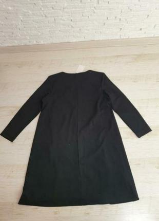 Вільне трикотажне чорне плаття з кишенями h&m4 фото