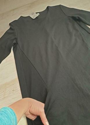 Вільне трикотажне чорне плаття з кишенями h&m5 фото