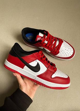 Кроссовки nike dunk low red black