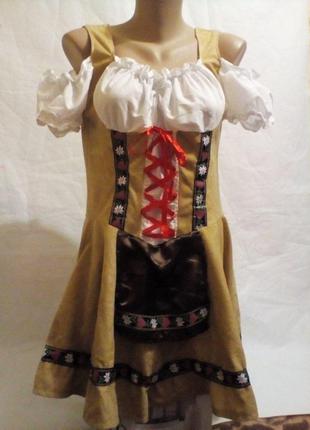 Карнавальное шикарное платье поплевки, батарии для взрослых 8-10размер м-38