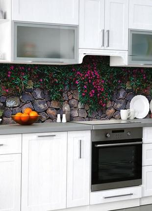 Наклейка на скинали zatarga на кухню «пурпурові стіни» 650х2500 мм вінілова 3д наклейка кухонний фартух