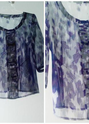 Прозрачная блуза per una фиолет рукав три четверти2 фото