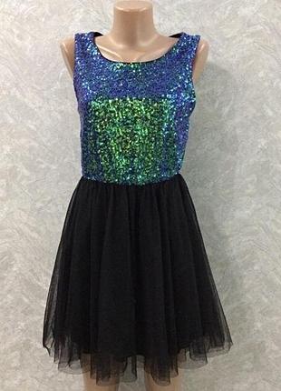 Короткое платье divided / фатиновое платье в пайетки