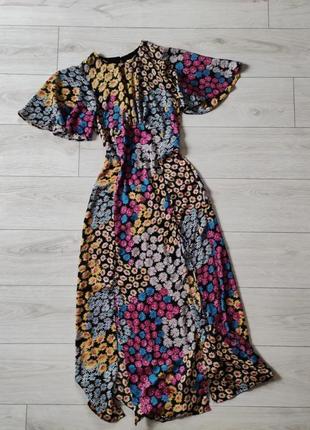 Роскошное платье topshop цветочный принт, открытая спинка1 фото