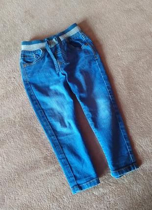 Качественные детские стрейчевые зауженные джинсы талия на резинке