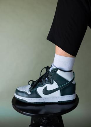 Кросівки nike dunk high green/white