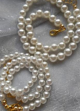 Сережки з перлами золотисті3 фото
