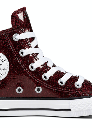 Кеды кроссовки converse all stars junior 661856c glitter bordeaux rood на шнуровке2 фото