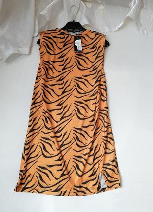 Сукня футболка з підплічниками в трендовий принт леопард ⛔ ‼ відправляю товар безпечної оплатою б