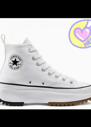 Кеды converse високі на платформі білі