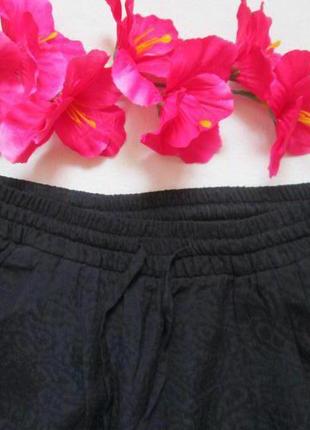 Суперовые летние чёрные брюки на резинке в орнамент zara оригинал ❣️❇️❣️4 фото